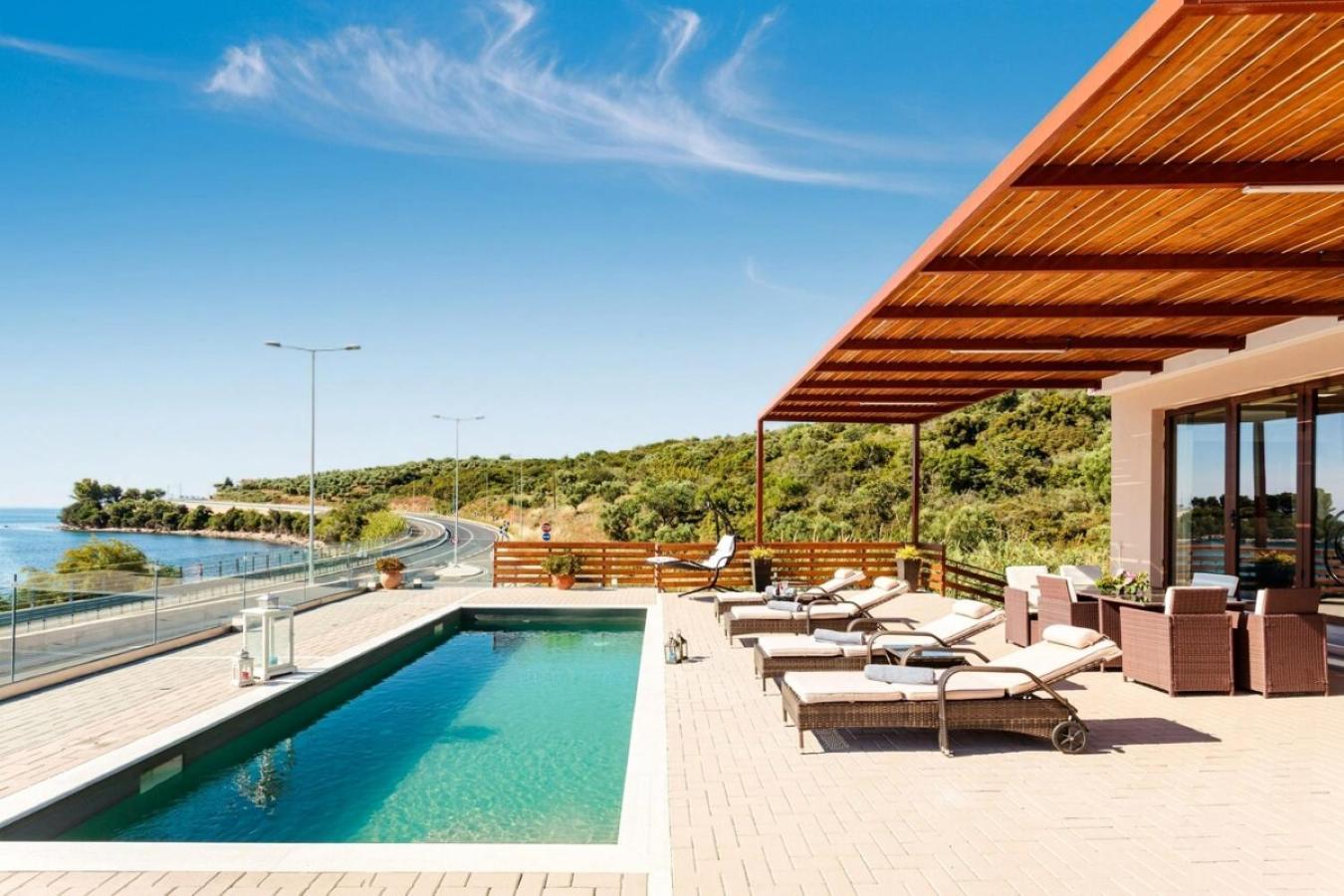Seaside Summer Bliss - Aurora Luxury Pool Paradise Petalídhion المظهر الخارجي الصورة